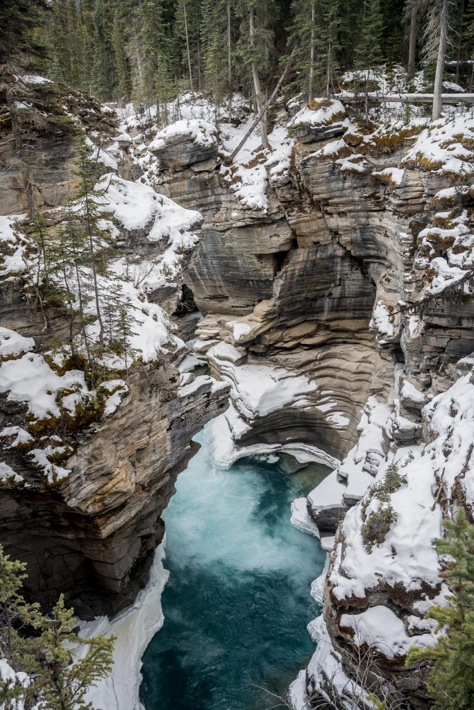 athabasca falls hiver